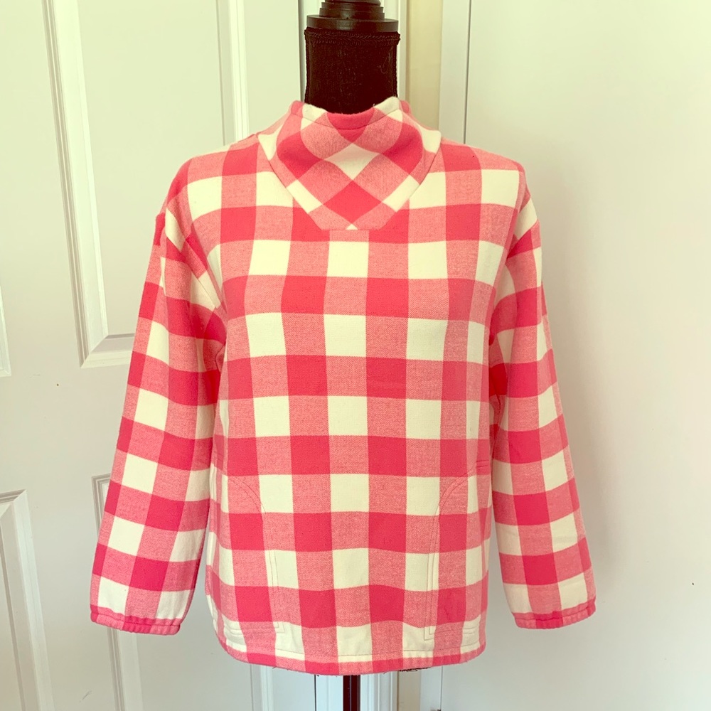 NWT Vineyard Vines Pink Buffalo Plaid Cowl Fleece